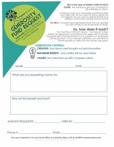 Generosity Fund Request Form